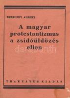 Bereczky Albert: A magyar protestanizmus a zsidóüldözés ellen. (Hasonmás kiadás.) (Budapest, 1984). (Református Zsinati Iroda Sajtóosztálya.) [2] + 44 + [2] p. Az 1944. év májusi első zsidódeportálásra való megemlékezésként a Református Zsinati Iroda Sajtóosztálya ismételten megjelentette Bereczky Albert (1893-1966) református lelkész, későbbi református püspök emlékiratait. A történeti összefoglaló a református egyház vészkorszakbeli állásfoglalásait, nyílt leveleit, tiltakozásait teszi közzé. Az oldalak alsó sarkán halvány, a szövegtükröt nem érintő foltosság. Fűzve, enyhén sérült, foltos kiadói borítóban.