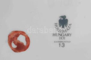 Hollóházi bonbonier, jelzett, kézzel festett, hibátlan, 16x10 cm