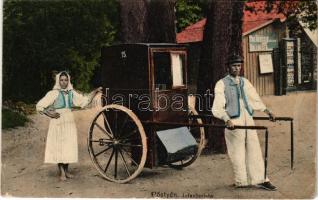 1914 Pöstyén, Pistyan, Piestany; Infanteristák, Fürdőkocsi (tolókocsi) / Curhotel Infanterist / spa carriage, folklore (Rb)