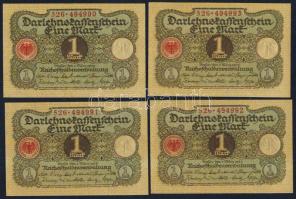 Német Birodalom / Weimari Köztársaság 1920. 1M (4x) egymás utáni sorszámokkal T:I