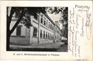 Pöstyén, Pistyan, Piestany; Katonai fürdőház. E. Rzabej kiadása / K. und k. Militärbadeheilanstalt / K. u. K. military bathhouse, spa (Rb)