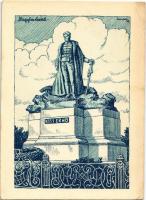 Nagybecskerek, Zrenjanin, Veliki Beckerek; Kiss Ernő szobra. Kiadja a Délvidéki Egyetemi és Főiskolai Hallgatók Egyesülete / Hungarian irredenta propaganda, monument s: Lamoss (EK)