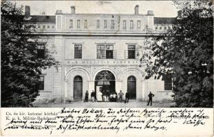 1901 Pöstyén, Pistyan, Piestany; Cs. és kir. katonai kórház. A. Bernas kiadása / K.u.K. military hospital (fl)