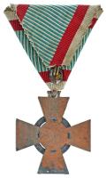 1942. "Tűzkereszt I. fokozata" bronzozott hadifém kitüntetés eredeti mellszalagon, sebesül...