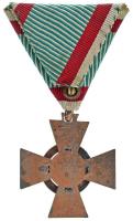 1942. "Tűzkereszt I. fokozata" bronzozott hadifém kitüntetés eredeti mellszalagon, sebesül...
