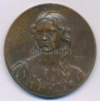 Berán Lajos (1883-1943) ~1931. Budapesti emlék kétoldalas bronz emlékérem, hátoldalon gravírozva 25 éves szolgálatért (41mm) T:XF kis patina