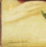 Olvashatatlan jelzéssel, XX. sz. első fele: Csendélet. Olaj, vászon, fakeretben, 50×40 cm