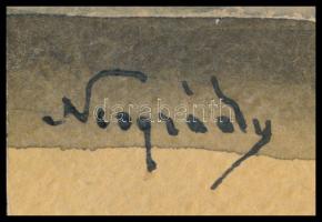 Neogrády jelzéssel: Menyecske a szobában. Akvarell, papír, 24×32 cm