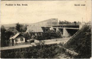 1915 Bosanski Brod, Savski most / bridge (small tears)