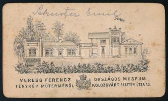 cca 1880 Gyerekportré, keményhátú fotó Veress Ferenc (1832-1916) kolozsvári műterméből, hátoldalon &...