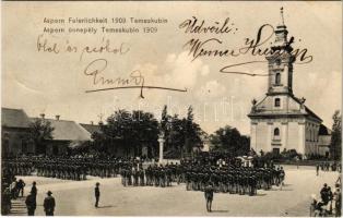 Kevevára, Temeskubin, Kovin; Aspern Feierlichkeit 1909 / Aspern ünnepély / K.u.K. military parade (fl)