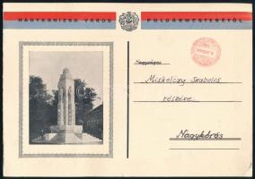 1934 Nagykanizsa város és a Magyar Revíziós Liga részvételével Nagymagyarország emlékmű leleplezésére szóló meghívó. 4p.