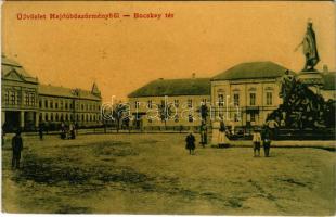 1911 Hajdúböszörmény, Bocskay tér, takarékpénztár, megyeháza, városháza. W.L. 2116. (fl)