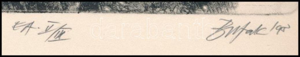 Butak András (1948-2021): Emelkedés. Hidegtű, papír, jelzett, művészpéldány EA V/IX számozással, 16x...