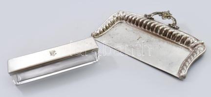 Szecessziós morzsalapát és fogkefetartó, kopással, h: 18-24 cm