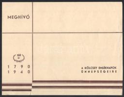 1940 Meghívó a Kölcsey napok emlékünnepségre. 8 p