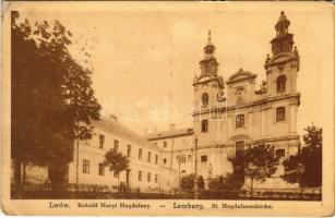 Lviv, Lwów, Lemberg; Kosciól Maryi Magdaleny / St. Magdalenenkirce / Catholic church + "K.u.K. Zensurstelle Lemberg. Hptbhf Zensuriert" (EK)