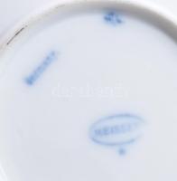 6 db Meisseni porcelán teás csésze, aljjal. Máz alatti kék festéssel, jelzett, kis kopással