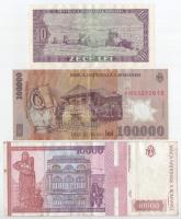 Románia 1966. 10L + 1994. 10.000L + 2001. 100.000L T:F,VG folt
Romania 1966. 10 Lei + 1994. 10.000 ...