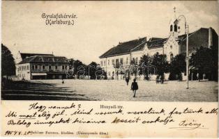 1904 Gyulafehérvár, Karlsburg, Alba Iulia; Hunyadi tér. Schäser Ferenc kiadása / square