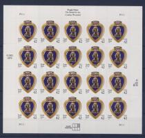 Bíbor szív medál öntapadós kisív, Purple Heart Medal self-adhesive mini-sheet