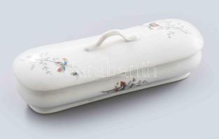 Fogkefetartó porcelán, matricás, kis kopással 23 cm