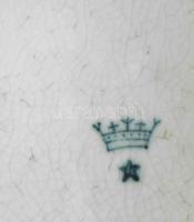 Antik kínai export kínáló, repedezett mázzal, jelzett, 34x26 cm