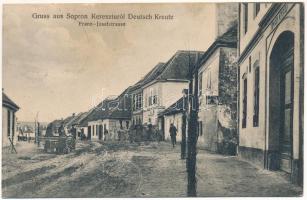 1915 Sopronkeresztúr, Németkeresztúr, Deutschkreutz bei Oedenburg; Franz Josefstrasse / Ferenc József utca, üzlet / street, shop (EK)