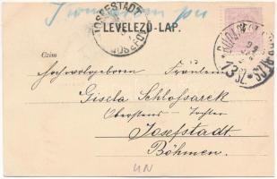 1898 (Vorläufer) Komárom, Komárno; Takarékpénztár, Gyógyszertár / savings bank, pharmacy (vágott / c...