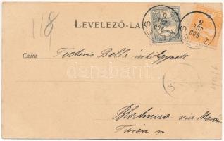 1900 Keszthelyi-fennsík, Rezi-vár, Tátika-vár. Mérei Ignác kiadása Keszthelyen. Art Nouveau s: Illés...