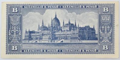 1946. 100.000.000BP T:F szép papír, lyuk / Hungary 1946. 100.000.000 B-Pengő C:F nice paper, hole Ad...