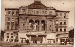 Temesvár, Timisoara; Teatrul Comunal / színház, villamos. Béla Galambos kiadása / theatre, tram (Rb)