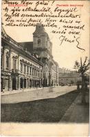 1908 Kolozsvár, Cluj; Piaristák temploma, Berkovics és Társa Zálogházi kölcsön közvetítő üzlete. Lepage Lajos kiadása / church, pawnbroker's shop (EK)