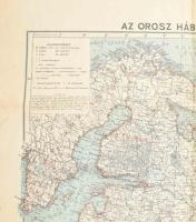 cca 1914 Az orosz háború térképe, 1 : 8.250.000, Bp., Magyar Földrajzi Intézet Rt., minimális sérülé...