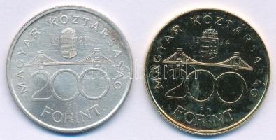 1993. 200Ft Ag "MNB" + 1994. 200Ft Ag "Deák" aranyozott T:XF,VF
Adamo F13, F13....