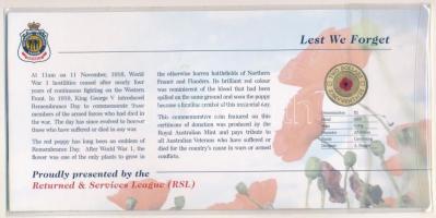 Ausztrália DN 2D Al-Br multicolour "Nehogy feledjük" veterán emlékérme tanúsítvánnyal T:UN...