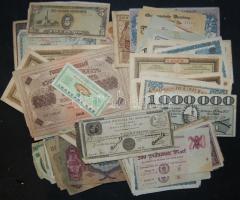 Egész világ bankjegy tétel, 93db 1790-es évektől + 73db vegyes magyar korona, pengő forint korszakok T:vegyes Összesen 166db!
