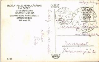 1940 Szászrégen, Reghin; bevonulás, Vitéz Nagybányai Horthy Miklós kormányzó / entry of the Hungaria...