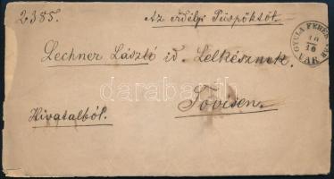 1870 Hivatalos levél a gyulafehérvári püspöktől (Fogarasy Mihály) tartalommal, viaszpecséttel