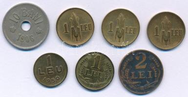 Románia 1906. 10b + 1939-1941. 1L (3xklf) + 1947. 1L + 2L + 1950. 1L T:XF,VF Romania 1906. 10 Bani + 1939-1941. 1 Leu (3xdiff) + 1947. 1 Leu + 2 Lei + 1950. 1 Leu C:XF,VF