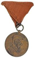1898. Jubileumi Emlékérem a Fegyveres Erő Számára / Signum memoriae (AVSTR) bronz kitüntetés fakó mellszalagon T:XF  Hungary 1898. Commemorative Jubilee Medal for the Armed Forces bronze decoration with faint ribbon C:XF NMK 249.