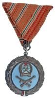 1954. Szolgálati Érdemérem zománcozott, ezüstözött bronz kitüntetés mellszalagon T:XF  Hungary 1954. Meritorious Service Medal with enamelled, silver plated bronze decoration with ribbon C:XF NMK 617.