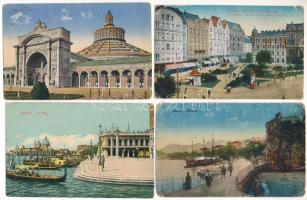 21 db RÉGI külföldi város képeslap vegyes minőségben / 21 pre-1945 European town-view postcards in mixed quality