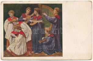 21 db RÉGI művészeti motívum képeslap vegyes minőségben / 21 pre-1945 art motive postcards in mixed ...