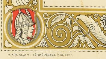 1928 Vitézi Rend avatási oklevél rajta Horthy Miklós kormányzó facsimile aláírásával rendkívül dekor...