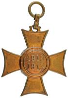 1913. "Mozgósítási Kereszt / 1912-1913-as Emlékkereszt" bronz kitüntetés mellszalag nélkül T:AU,XF  Hungary 1913. "Commemorative Cross, 1912-1913" bronze decoration without ribbon C:AU,XF NMK 275