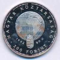 1992. 200Ft Ag "Veszélyeztetett állatvilág - Fehér gólya" T:UNC (eredetileg PP) patina Ada...