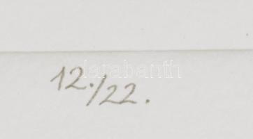 Kovács Tamás László (1964-): "Tisztelet K. Malevicsnek". Száraz, magasnyomás, akril, papír...