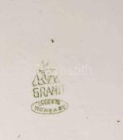 Gránit leveskínáló tál. Jelzett, kis kopással, h: 32 cm