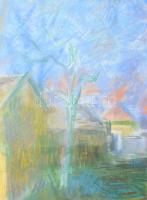 Göllner Miklós (1902-1977): Szentendrei Kert. Pasztell, papír, jjl.: Göllner 57. 50x76 cm. Dekoratív...